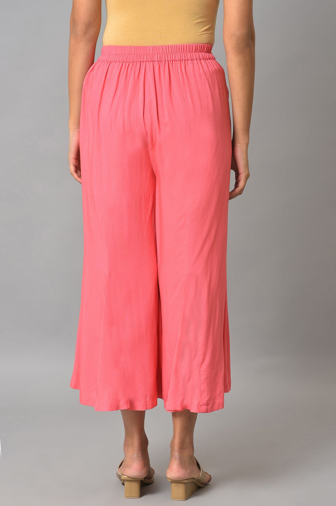 Pink Staight Fit Plus Size Women Palazzo