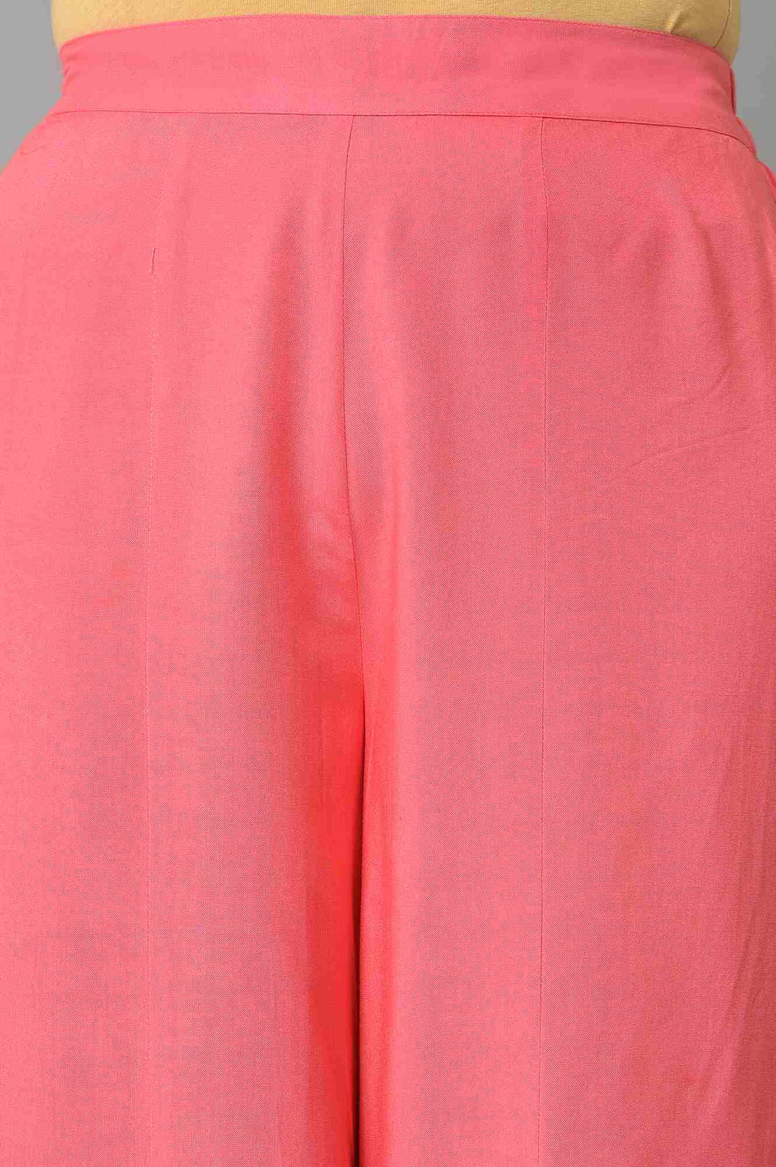 Pink Staight Fit Plus Size Women Palazzo