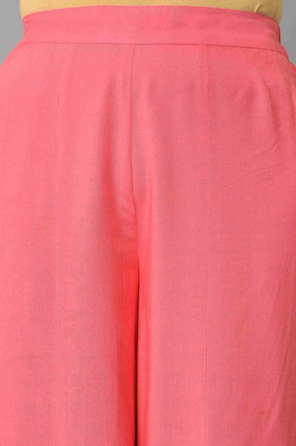 Pink Staight Fit Plus Size Women Palazzo