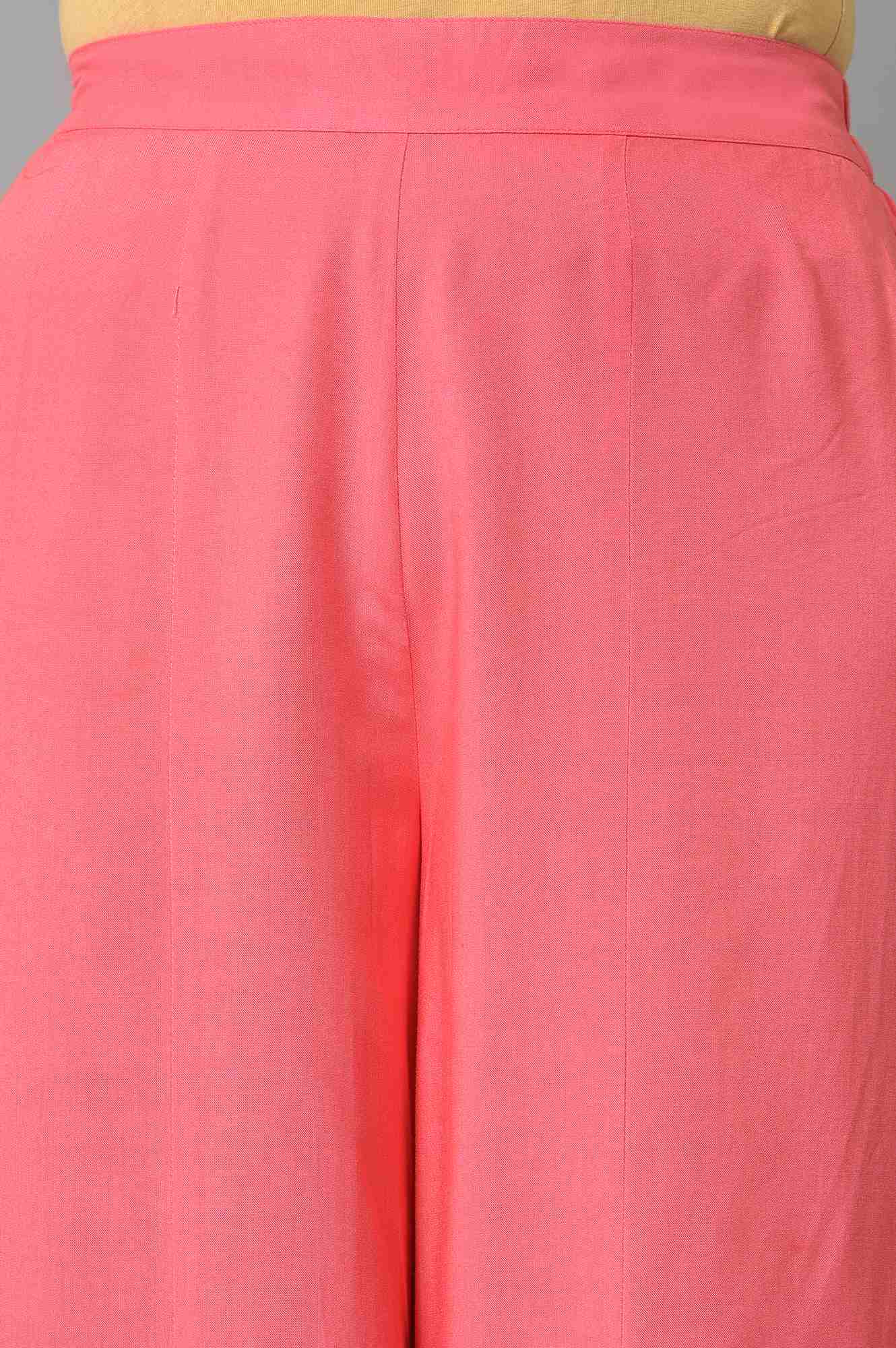 Pink Staight Fit Women Palazzo