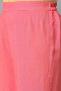 Pink Staight Fit Plus Size Women Palazzo