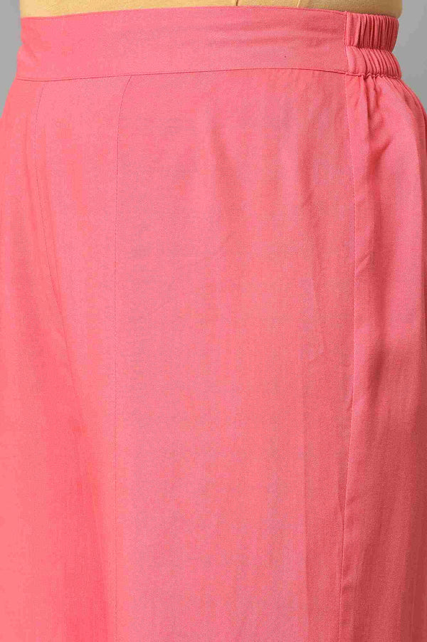 Pink Staight Fit Plus Size Women Palazzo