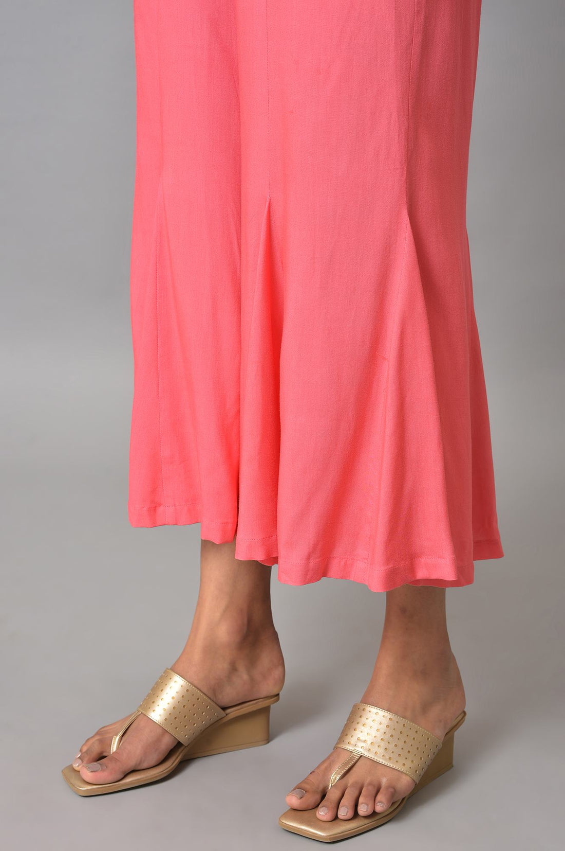 Pink Staight Fit Plus Size Women Palazzo