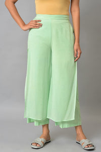 Green Staight Fit Plus Size Women Palazzo