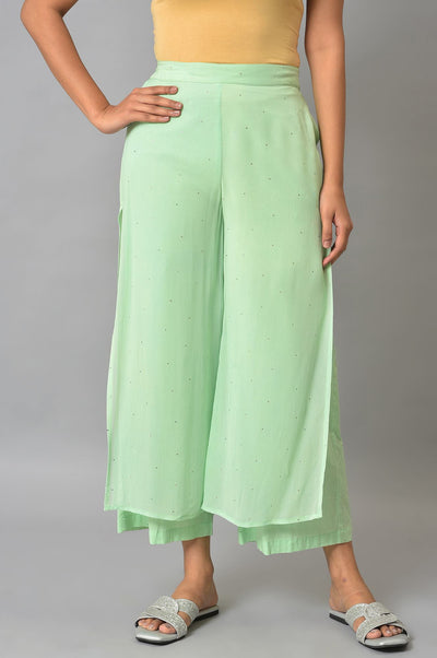 Green Staight Fit Women Palazzo