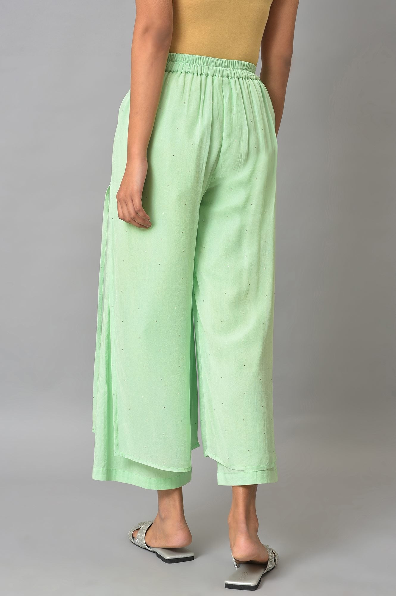 Green Staight Fit Women Palazzo