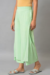 Green Staight Fit Plus Size Women Palazzo