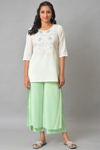 Green Staight Fit Plus Size Women Palazzo