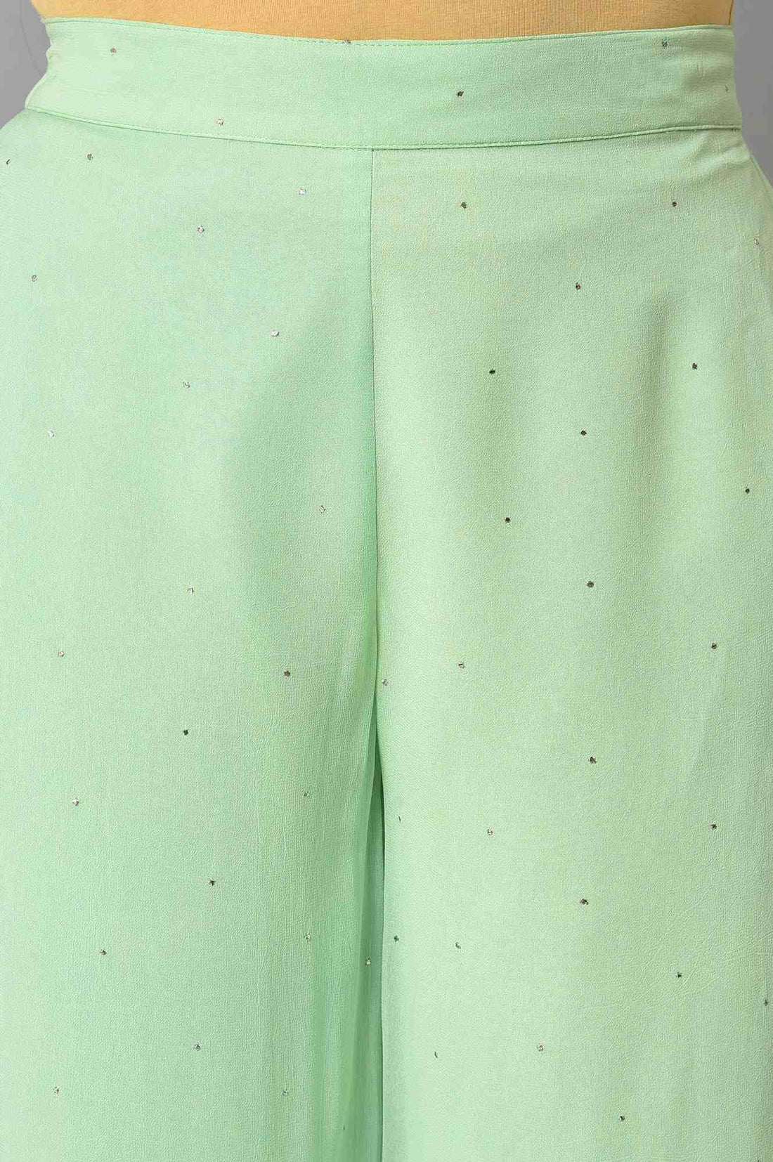 Green Staight Fit Plus Size Women Palazzo