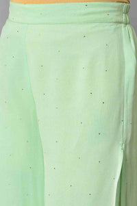 Green Staight Fit Plus Size Women Palazzo