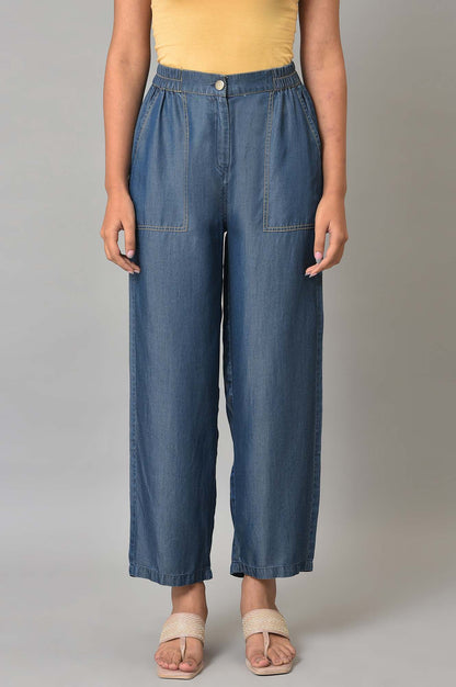 Blue Denim Narrow Pants