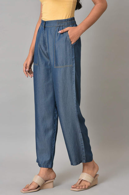 Blue Denim Narrow Pants