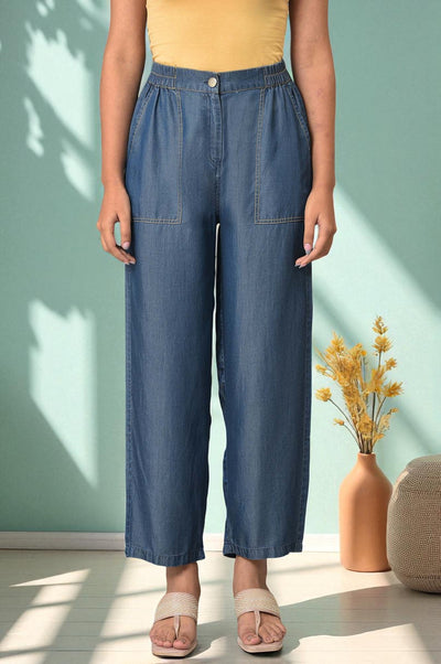 Blue Denim Narrow Pants