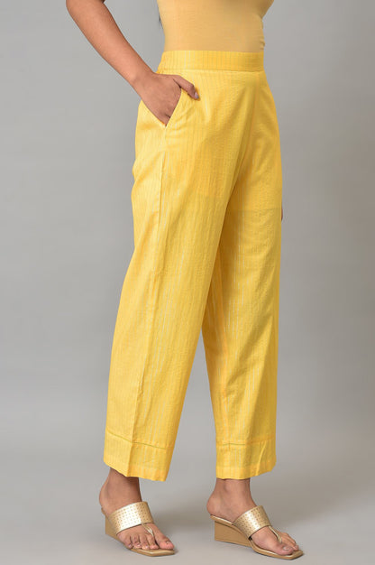 Yellow Staight Fit Women Palazzo