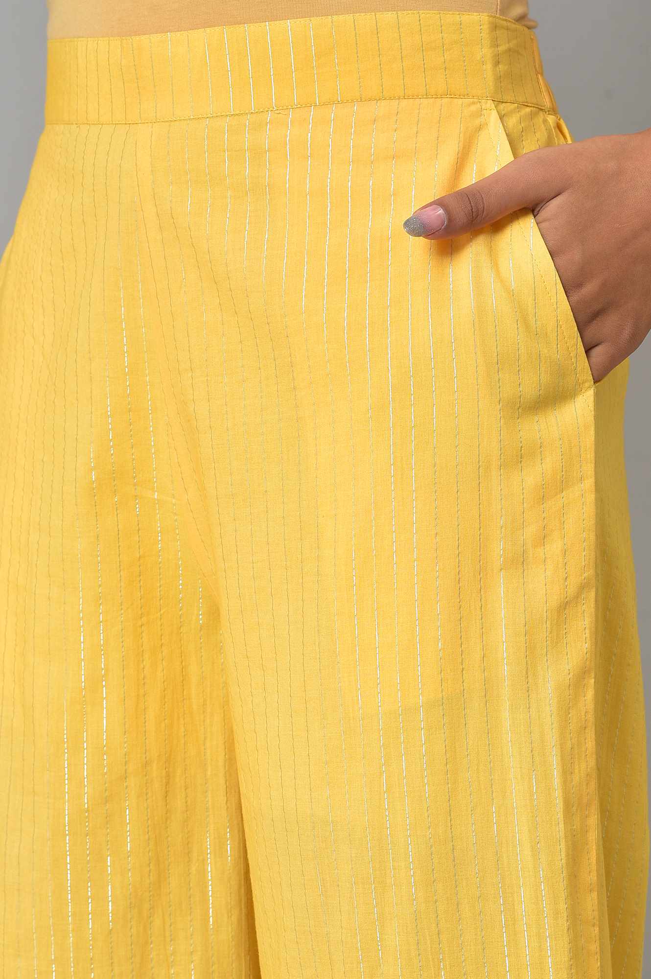 Yellow Staight Fit Women Palazzo