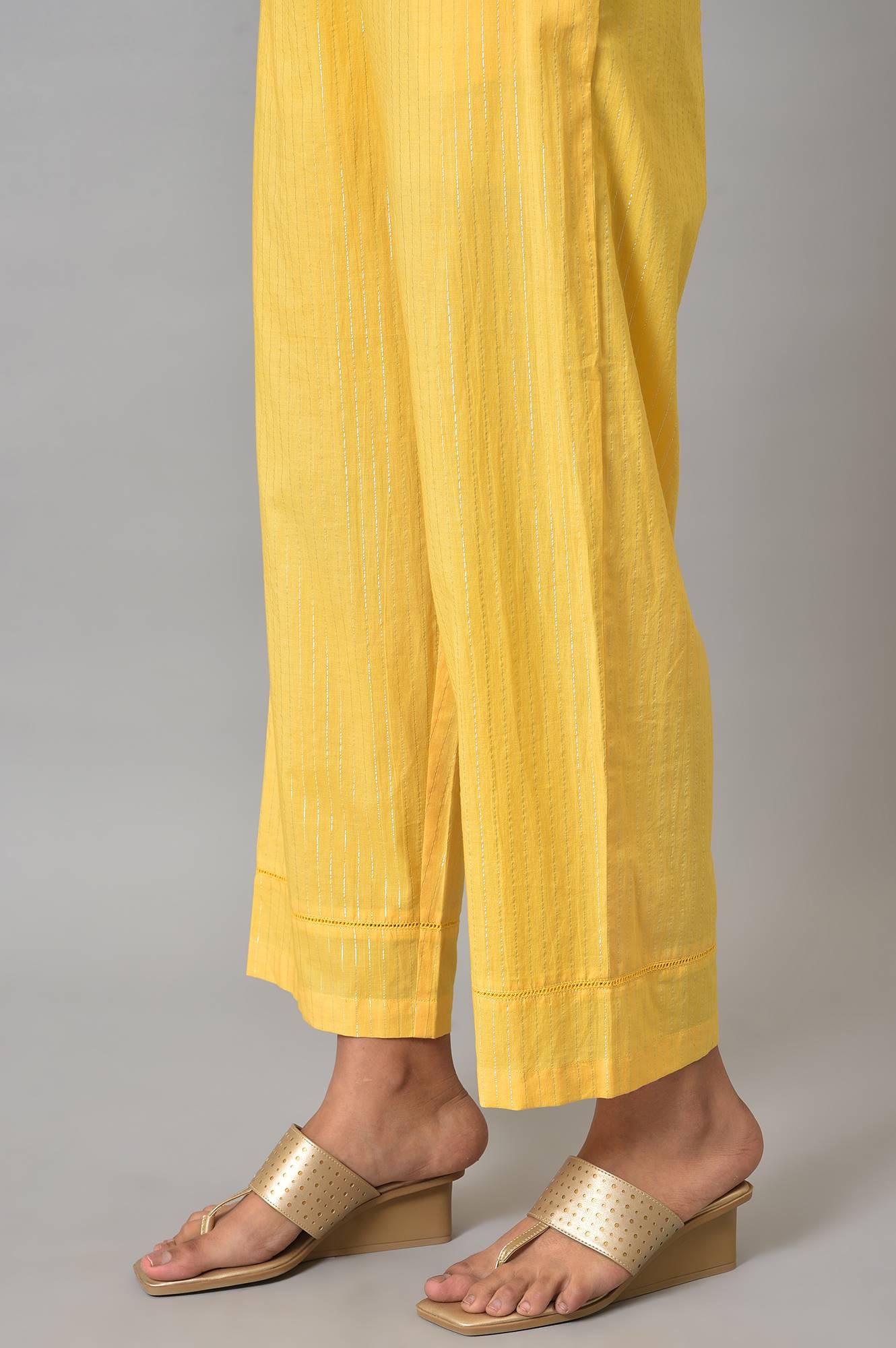 Yellow Staight Fit Women Palazzo