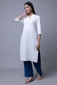 Blue Narrow Palazzo With Pleats