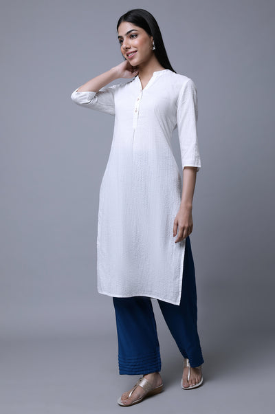 Blue Narrow Palazzo With Pleats