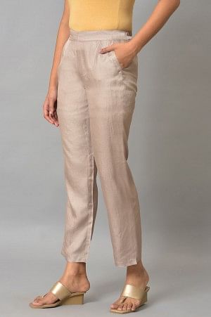 Gold Staight Fit Women Palazzo Pants