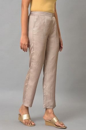 Gold Staight Fit Women Palazzo Pants