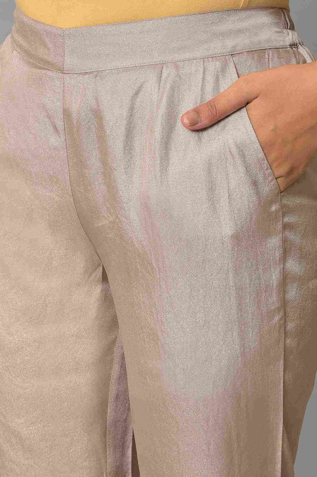 Gold Staight Fit Women Palazzo Pants