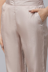 Cuban Gold Solid Straight Fit Satin Palazzo