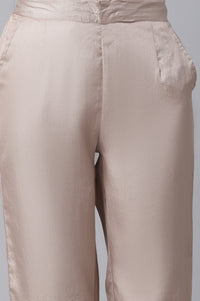 Cuban Gold Solid Straight Fit Satin Palazzo