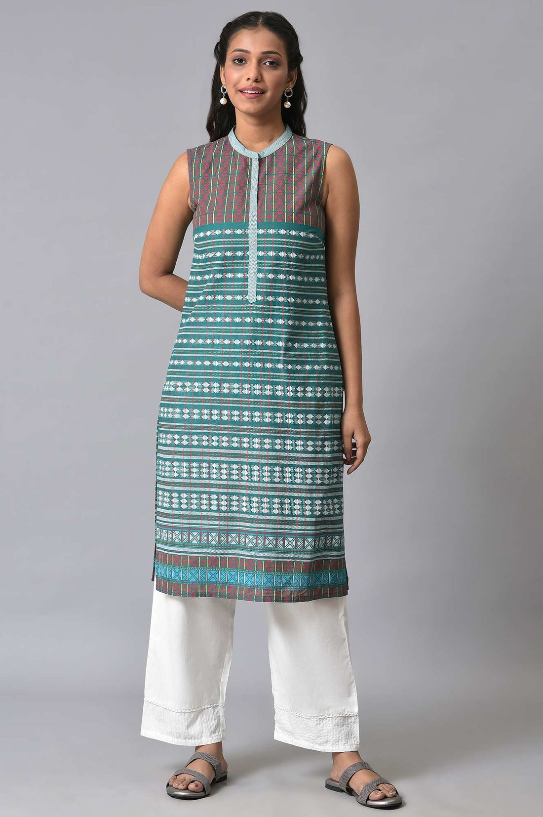 White Plus Size Cotton Narrow Palazo