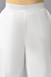 White Plus Size Cotton Narrow Palazo