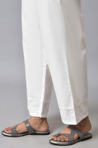 White Plus Size Cotton Narrow Palazo