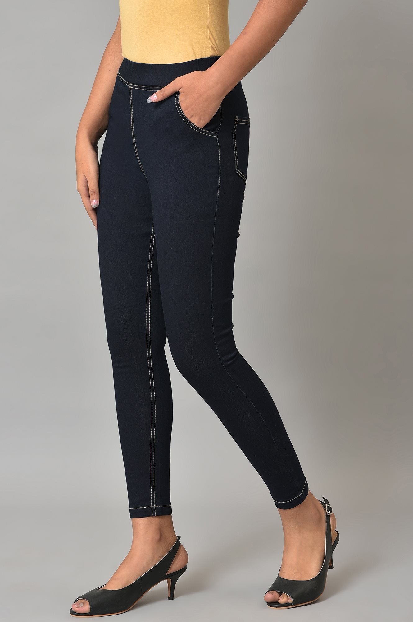 Blue Denim Lycra Jeggings