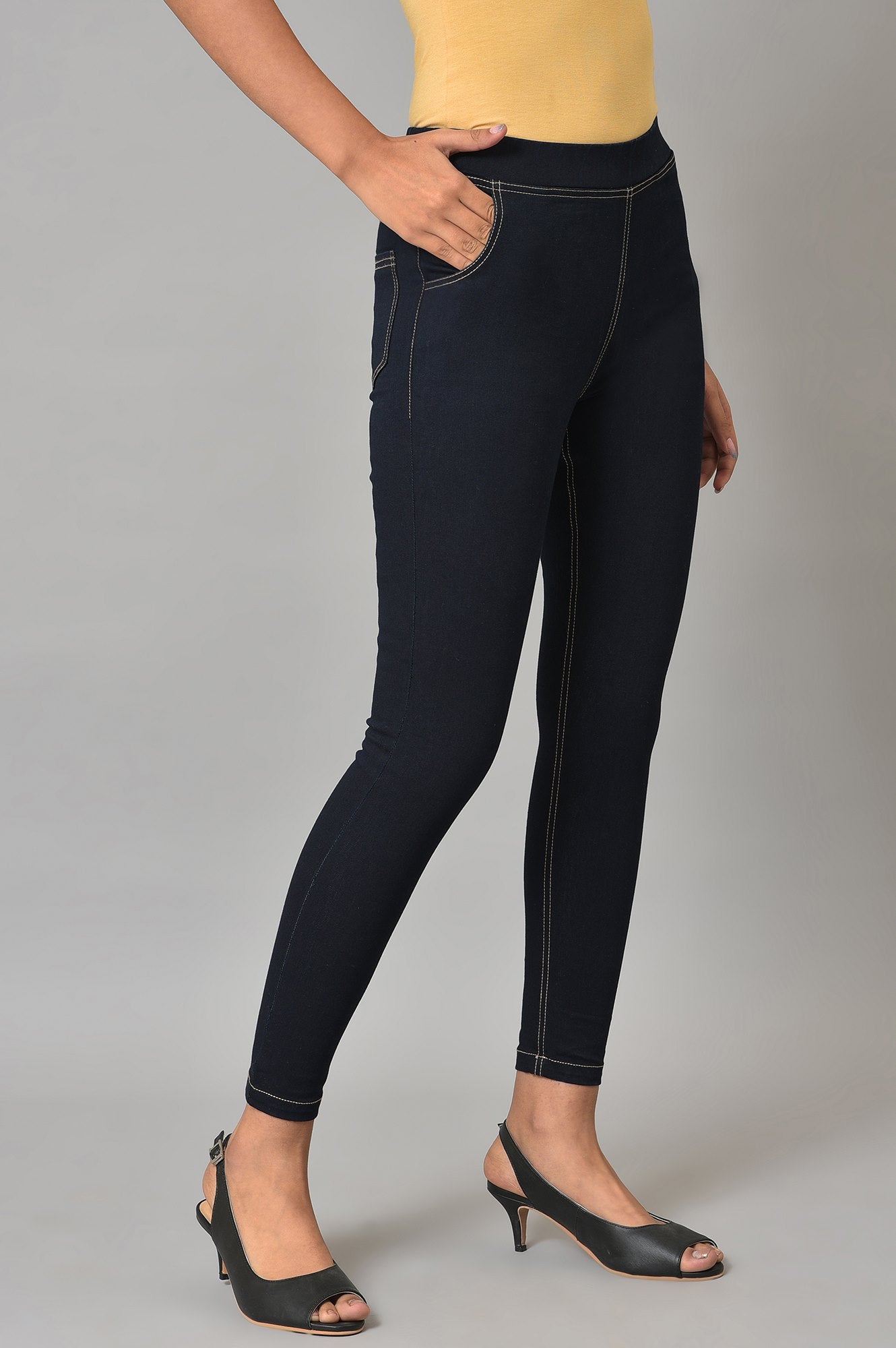 Blue Denim Lycra Jeggings