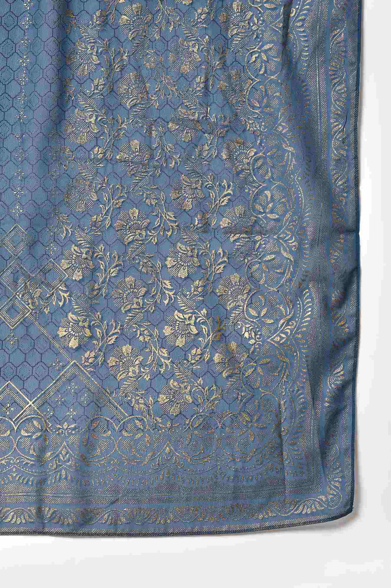 Blue Printed Ethnic Dupatta