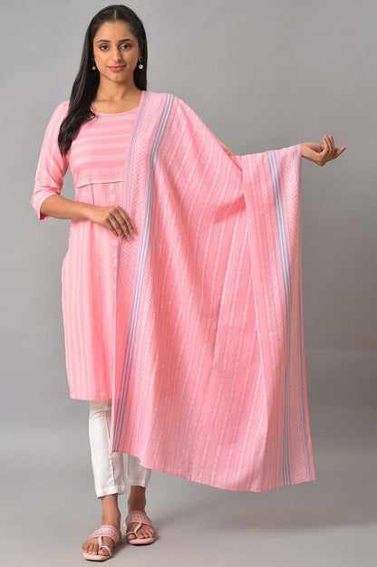 Pink Yarn-Dyed Premium Dupatta