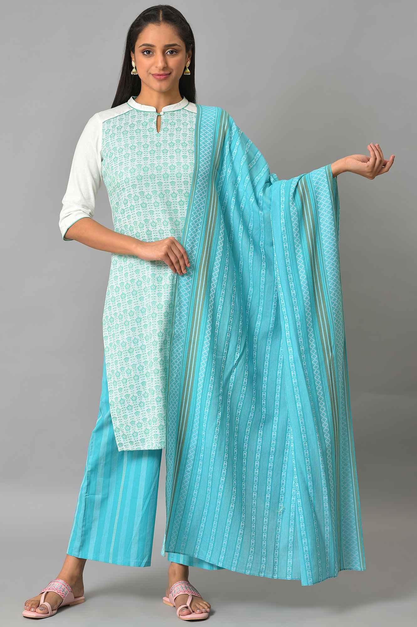 Green Yarn-Dyed Premium Dupatta