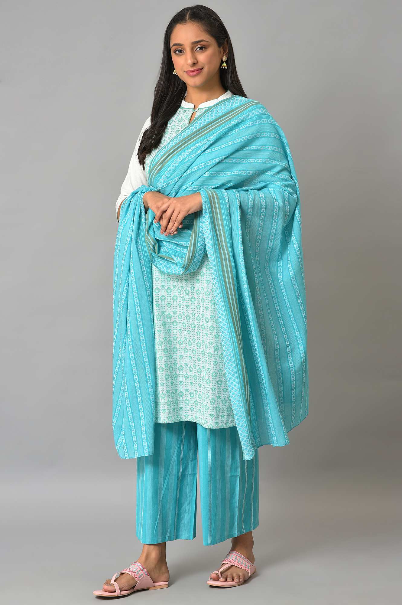 Green Yarn-Dyed Premium Dupatta