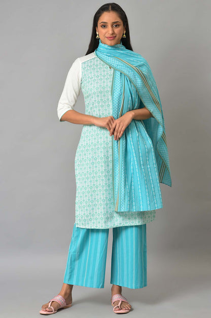 Green Yarn-Dyed Premium Dupatta