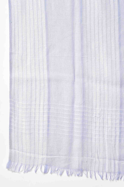 Lavendar And White Yarn-Dyed Premium Dupatta