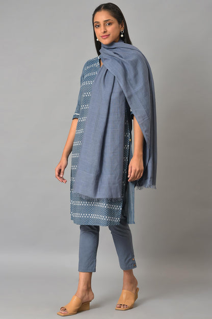 Grey Yarn-Dyed Premium Dupatta