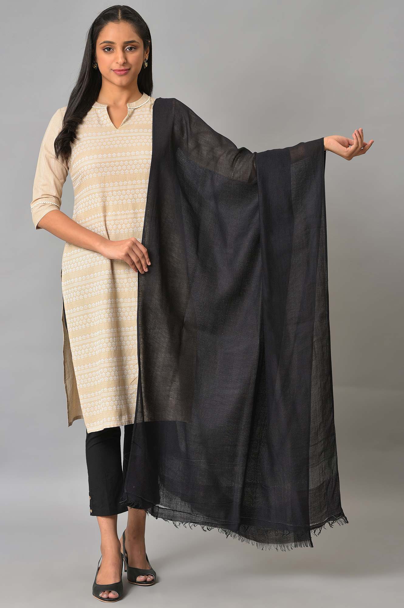 Blue Yarn-Dyed Premium Dupatta