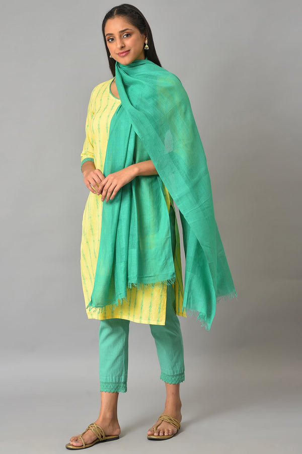 Green Yarn-Dyed Premium Dupatta