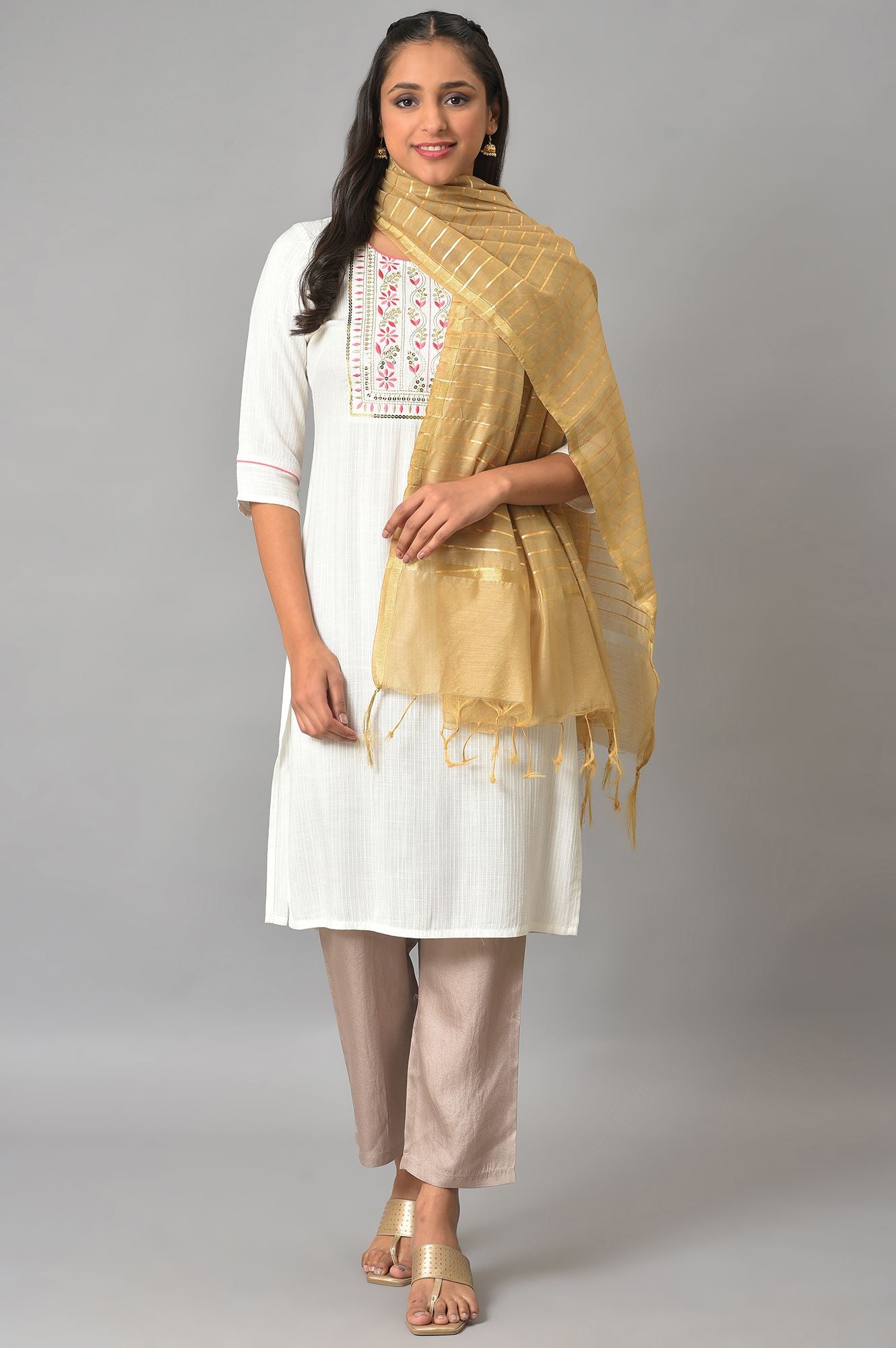 Gold Yarn-Dyed Premium Dupatta