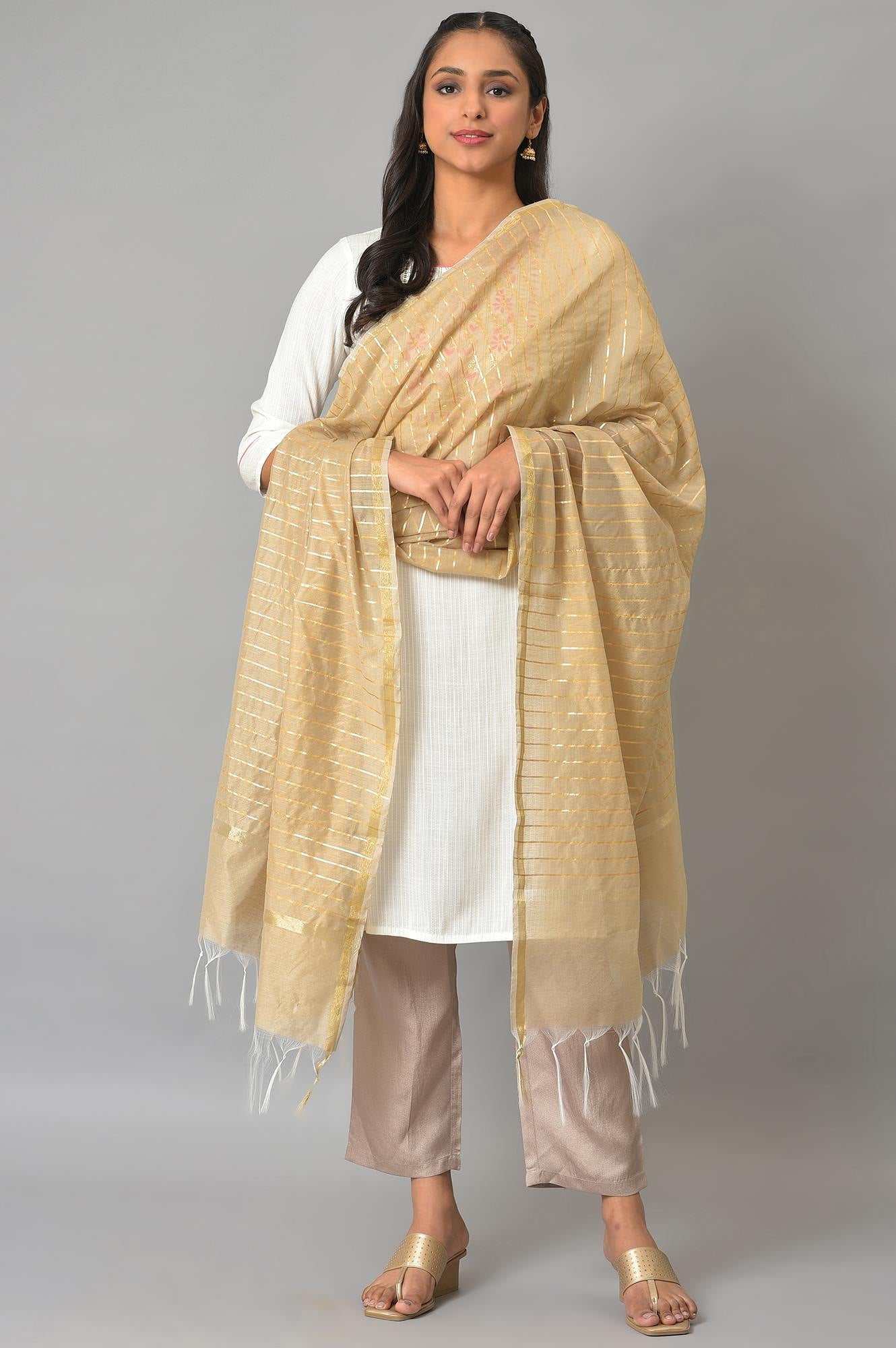 Gold Yarn-Dyed Premium Dupatta