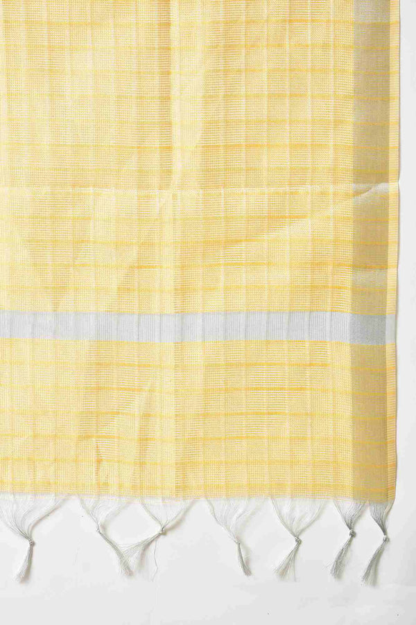 Yellow Yarn-Dyed Premium Dupatta