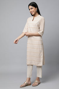 Beige Yarn-Dyed Premium Dupatta
