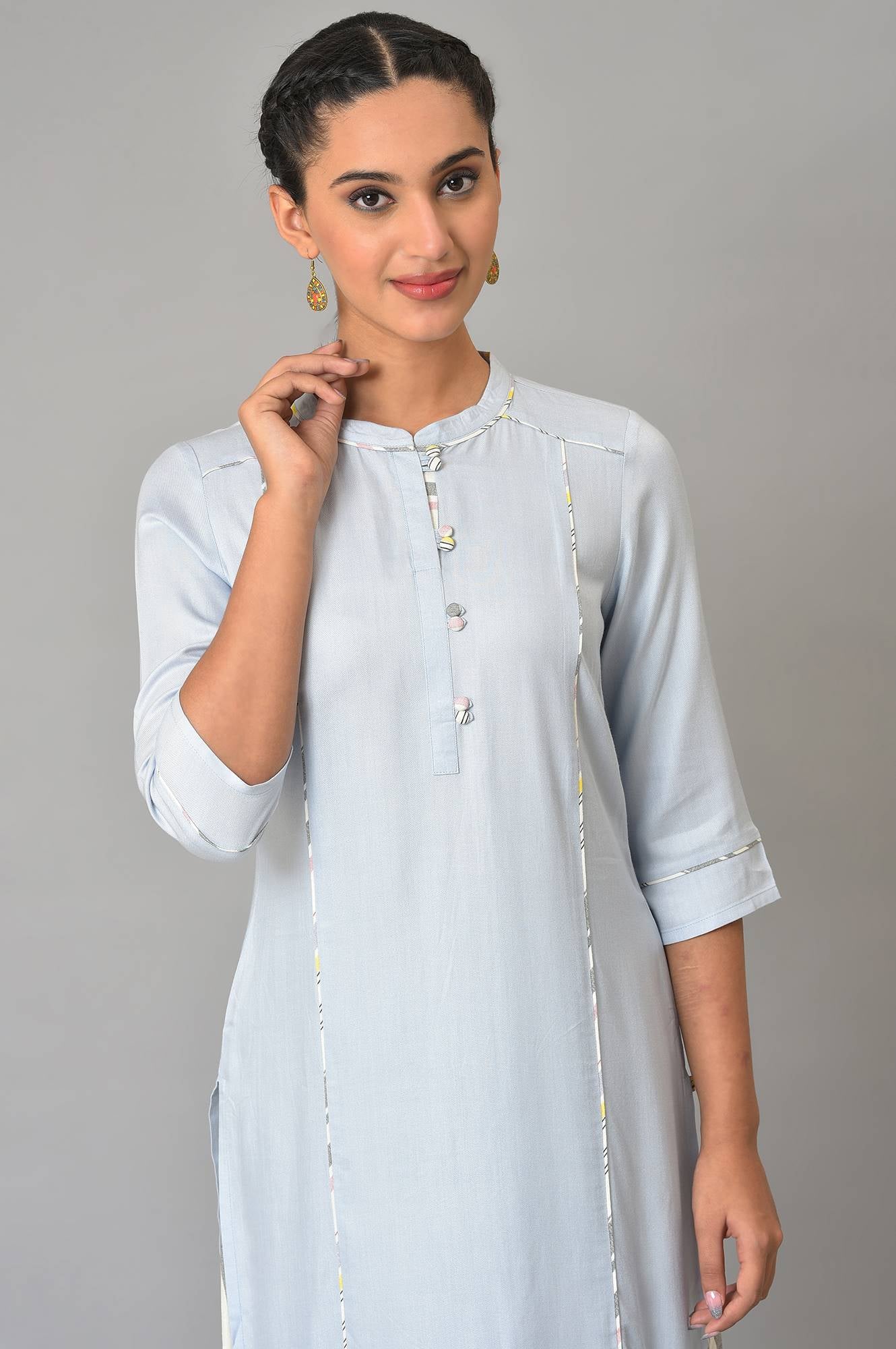 Blue Straight Summer kurta Set