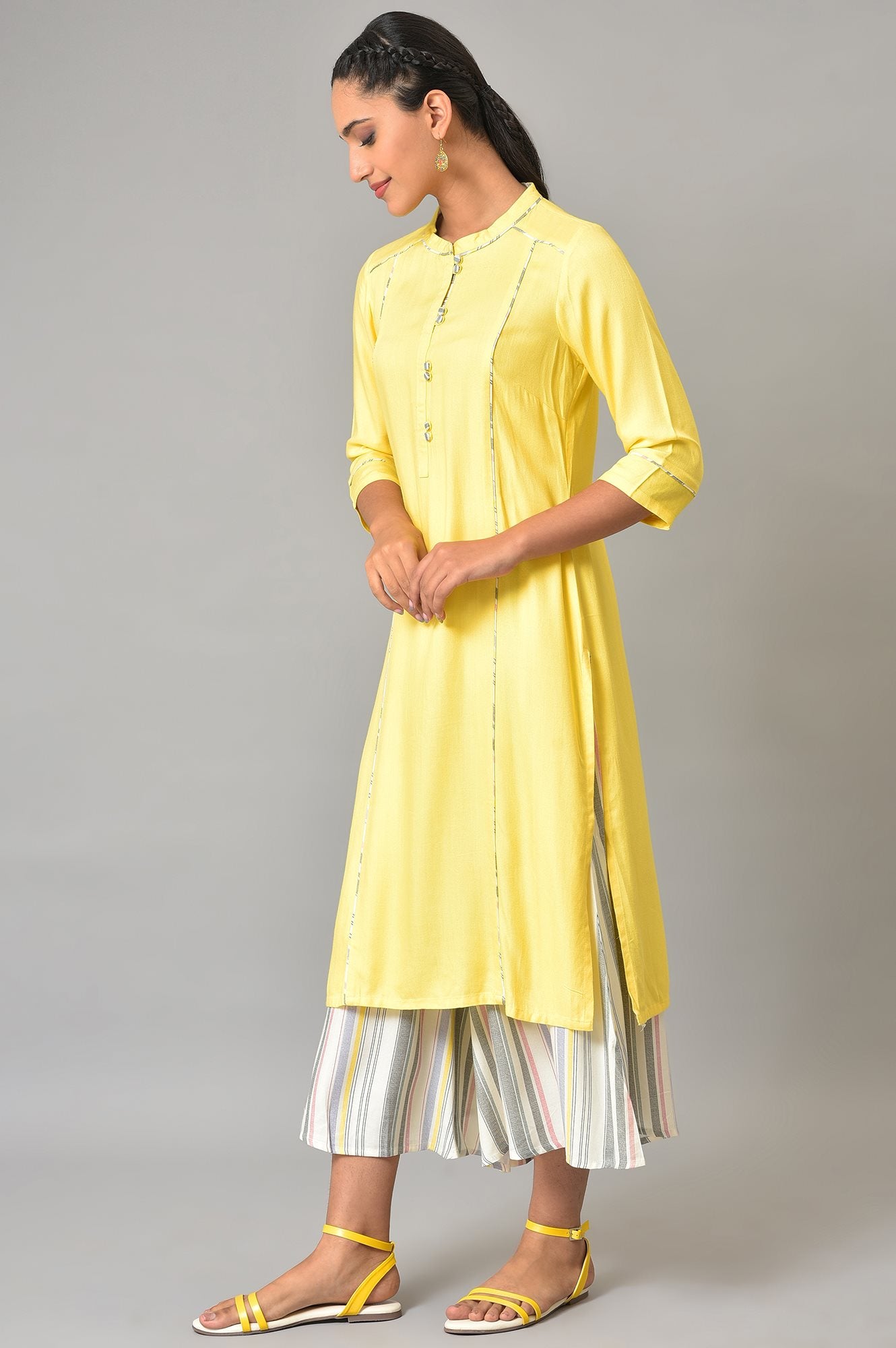 Yellow Straight Summer kurta Set