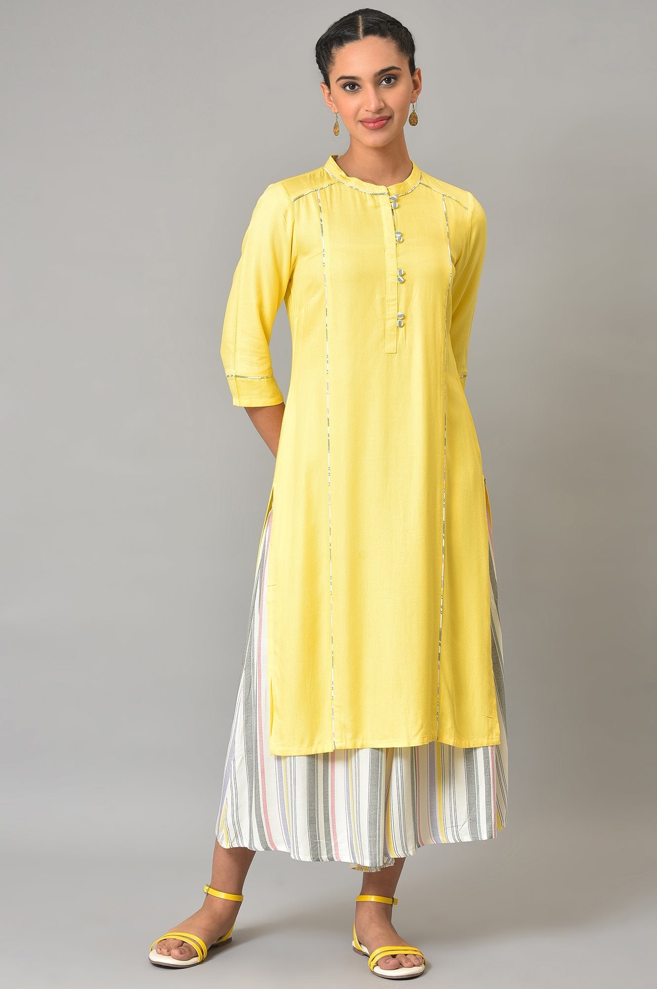 Yellow Straight Summer kurta Set