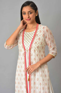 White Gotta Patti Gillet And Embroidered Dress