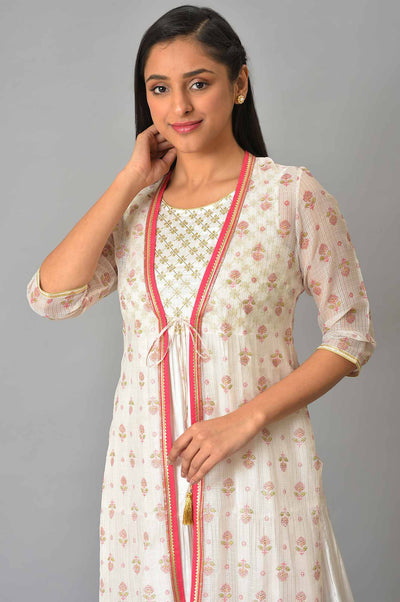 White Gotta Patti Gillet And Embroidered Dress